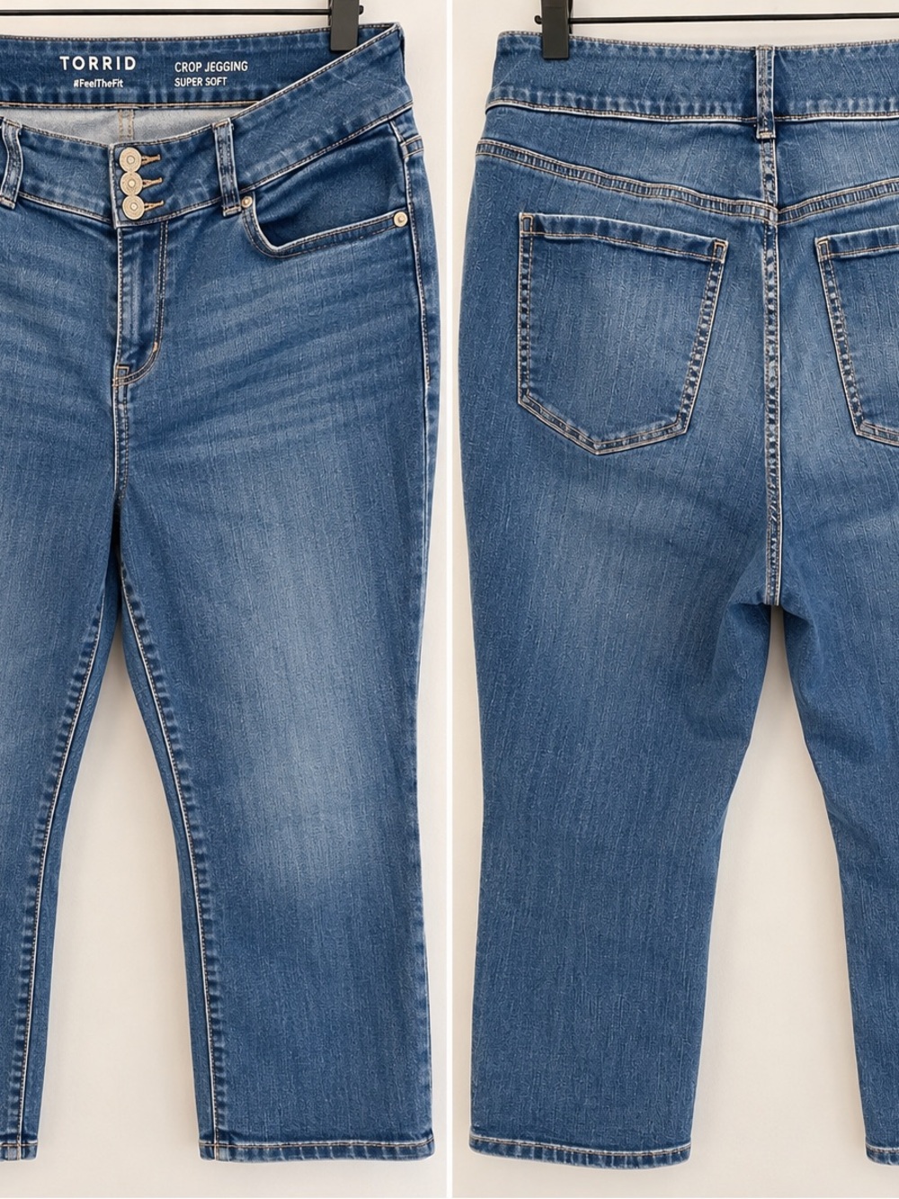 Torrid Super Soft Crop Jeggings Size 22 3-Button Medium Wash Jeans